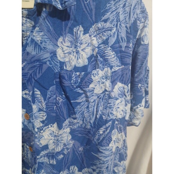 St Johns Bay Womens Hawaiian camp shirt sz L tropical floral luau vtg rayon - Picture 5 of 8